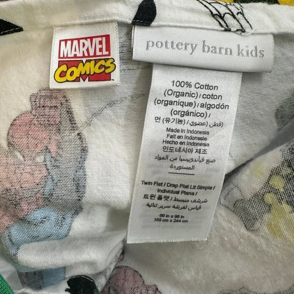 Pottery Barn Kids Marvel Comics flat sheet